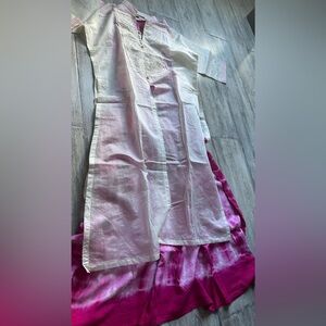 Wear once only it’s a 2 piece pink goes first n than top silk jacket